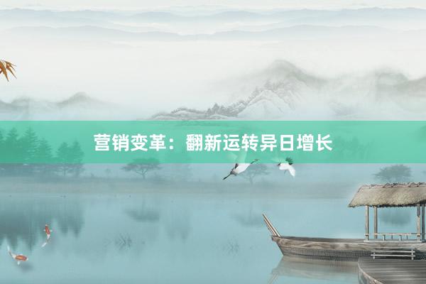 营销变革：翻新运转异日增长